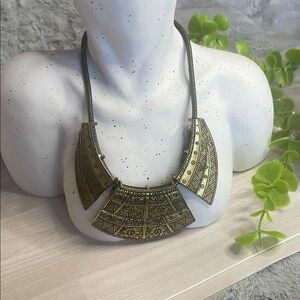 Intricate Gold Crescent Necklace